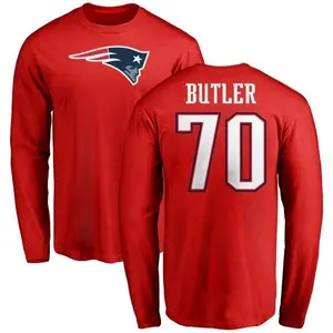 Men's Adam Butler New England Patriots Name & Number Logo Long Sleeve T-Shirt - Red