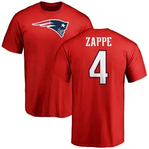 Men's Bailey Zappe New England Patriots Name & Number Logo T-Shirt - Red