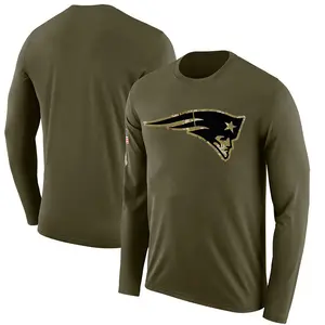 Men's Blank New England Patriots Salute to Service Sideline Olive Legend Long Sleeve T-Shirt