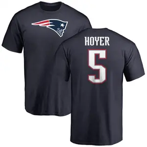 Men's Brian Hoyer New England Patriots Name & Number Logo T-Shirt - Navy