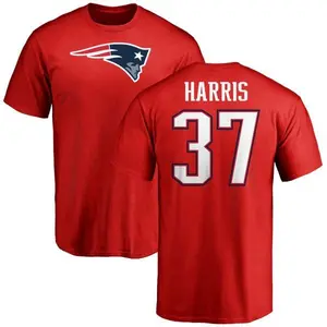 Men's Damien Harris New England Patriots Name & Number Logo T-Shirt - Red