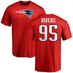 Men's Derek Rivers New England Patriots Name & Number Logo T-Shirt - Red