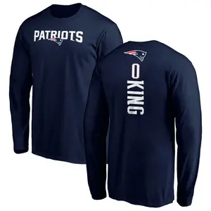 Men's D'Eriq King New England Patriots Backer Long Sleeve T-Shirt - Navy