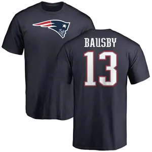 Men's De'Vante Bausby New England Patriots Name & Number Logo T-Shirt - Navy