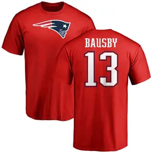Men's De'Vante Bausby New England Patriots Name & Number Logo T-Shirt - Red