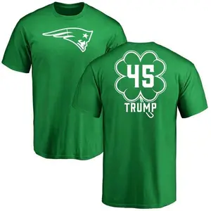 Men's Donald Trump New England Patriots Green St. Patrick's Day Name & Number T-Shirt
