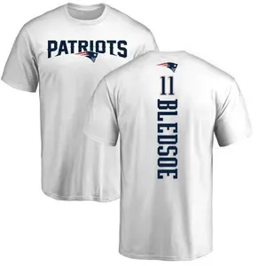 Men's Drew Bledsoe New England Patriots Backer T-Shirt - White