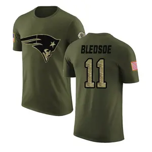 Men's Drew Bledsoe New England Patriots Olive Salute to Service Legend T-Shirt