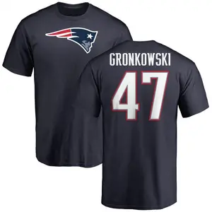 Men's Glenn Gronkowski New England Patriots Name & Number Logo T-Shirt - Navy