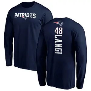 Men's Harvey Langi New England Patriots Backer Long Sleeve T-Shirt - Navy