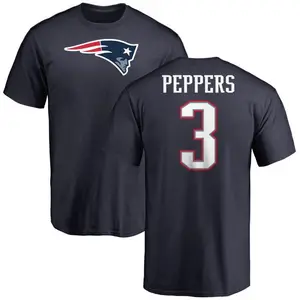 Men's Jabrill Peppers New England Patriots Name & Number Logo T-Shirt - Navy