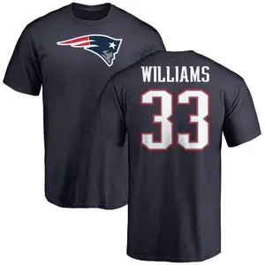 Men's Joejuan Williams New England Patriots Name & Number Logo T-Shirt - Navy