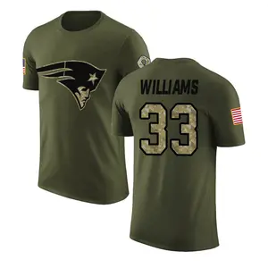 Men's Joejuan Williams New England Patriots Olive Salute to Service Legend T-Shirt