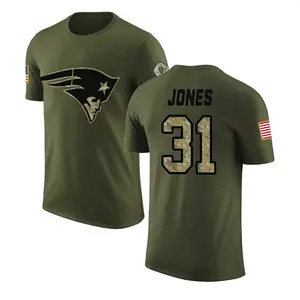 Men's Jonathan Jones New England Patriots Olive Salute to Service Legend T-Shirt