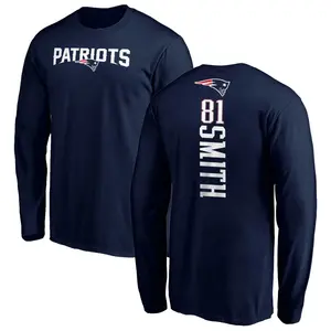 Men's Jonnu Smith New England Patriots Backer Long Sleeve T-Shirt - Navy