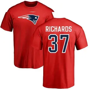 Men's Jordan Richards New England Patriots Name & Number Logo T-Shirt - Red