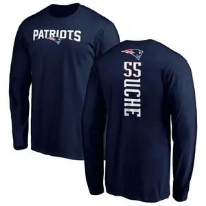 Men's Josh Uche New England Patriots Backer Long Sleeve T-Shirt - Navy
