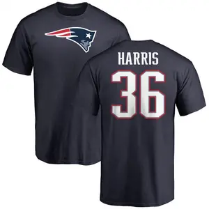 Men's Kevin Harris New England Patriots Name & Number Logo T-Shirt - Navy