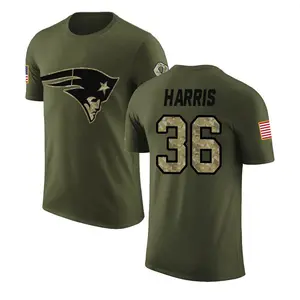 Men's Kevin Harris New England Patriots Olive Salute to Service Legend T-Shirt