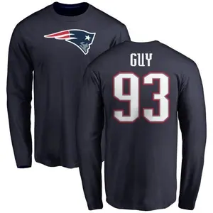 Men's Lawrence Guy New England Patriots Name & Number Logo Long Sleeve T-Shirt - Navy