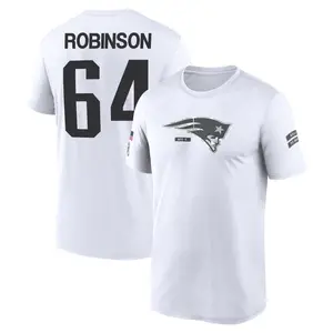 Men's Layden Robinson New England Patriots White 2024 Salute to Service Legend Performance T-Shirt