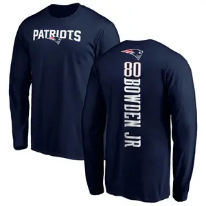 Men's Lynn Bowden Jr. New England Patriots Backer Long Sleeve T-Shirt - Navy