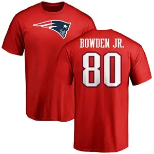 Men's Lynn Bowden Jr. New England Patriots Name & Number Logo T-Shirt - Red