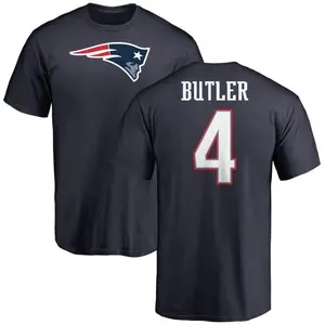 Men's Malcolm Butler New England Patriots Name & Number Logo T-Shirt - Navy