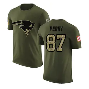 Men's Malcolm Perry New England Patriots Olive Salute to Service Legend T-Shirt