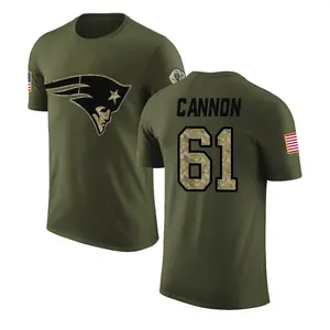 Men's Marcus Cannon New England Patriots Olive Salute to Service Legend T-Shirt