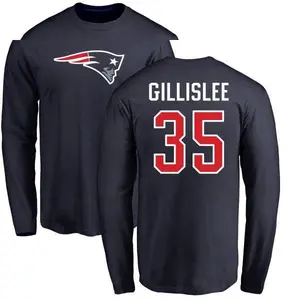 Men's Mike Gillislee New England Patriots Name & Number Logo Long Sleeve T-Shirt - Navy