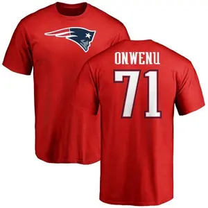 Men's Mike Onwenu New England Patriots Name & Number Logo T-Shirt - Red
