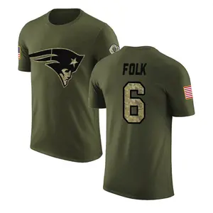 Men's Nick Folk New England Patriots Olive Salute to Service Legend T-Shirt