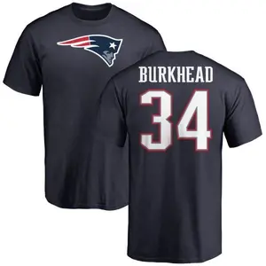 Men's Rex Burkhead New England Patriots Name & Number Logo T-Shirt - Navy