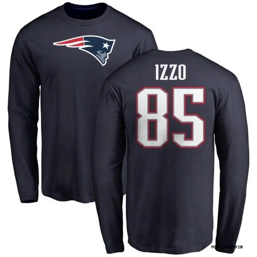 Men S Ryan Izzo New England Patriots Name Number Logo Long Sleeve T Shirt Navy