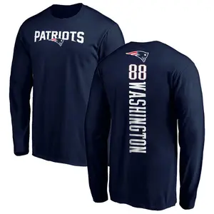 Men's Scotty Washington New England Patriots Backer Long Sleeve T-Shirt - Navy