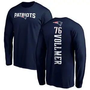 Men's Sebastian Vollmer New England Patriots Backer Long Sleeve T-Shirt - Navy