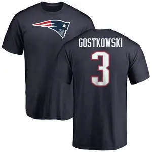 Men's Stephen Gostkowski New England Patriots Name & Number Logo T-Shirt - Navy