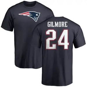 Men's Stephon Gilmore New England Patriots Name & Number Logo T-Shirt - Navy