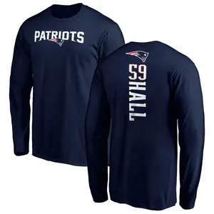 Men's Terez Hall New England Patriots Backer Long Sleeve T-Shirt - Navy