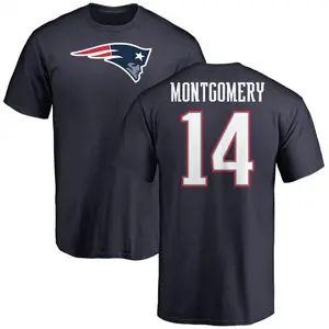 Men's Ty Montgomery New England Patriots Name & Number Logo T-Shirt - Navy