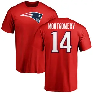 Men's Ty Montgomery New England Patriots Name & Number Logo T-Shirt - Red