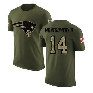 Men's Ty Montgomery New England Patriots Olive Salute to Service Legend T-Shirt