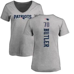 Women's Adam Butler New England Patriots Backer V-Neck T-Shirt - Ash