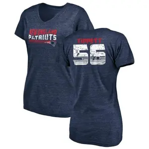Women's Andre Tippett New England Patriots Retro Tri-Blend V-Neck T-Shirt - Navy