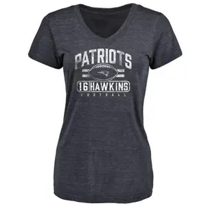 Women's Andrew Hawkins New England Patriots Flanker Tri-Blend T-Shirt - Navy