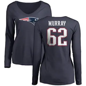Women's Bill Murray New England Patriots Name & Number Logo Slim Fit Long Sleeve T-Shirt - Navy