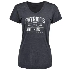 Women's Brandon King New England Patriots Flanker Tri-Blend T-Shirt - Navy