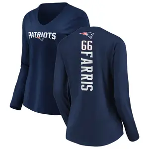 Women's Chase Farris New England Patriots Backer Slim Fit Long Sleeve T-Shirt - Navy