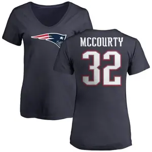 Women's Devin McCourty New England Patriots Name & Number Logo T-Shirt - Navy